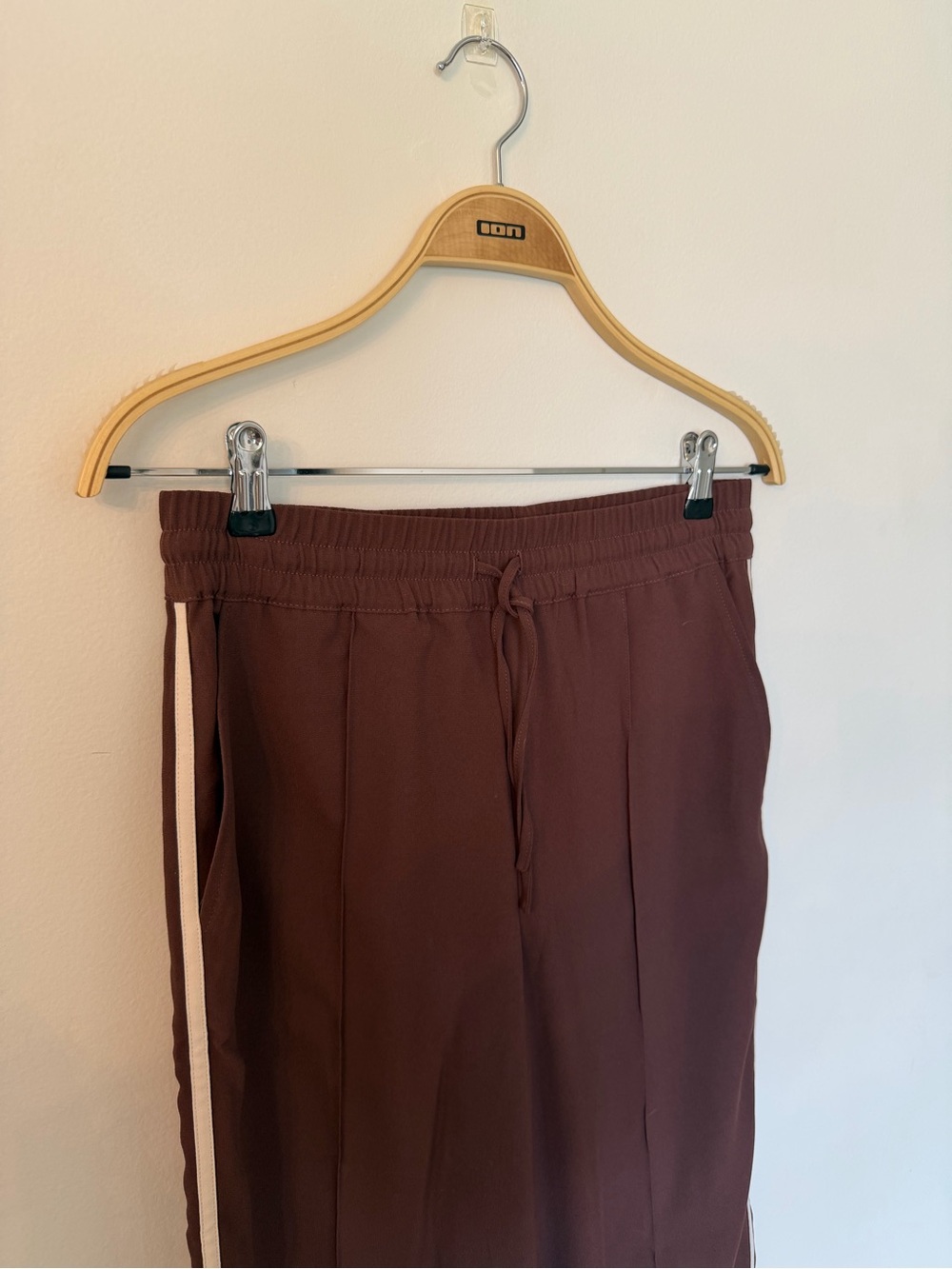 Z Supply Brown Saunder Track Pants with White Side Stripes - Picture 4 of 6